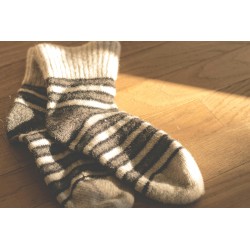 Chaussette en laine rayures